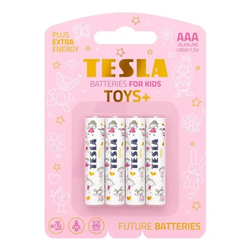 Tesla Batteries - 4 delar Alkaliskt batteri AAA TOYS+ 1,5V 1300 mAh