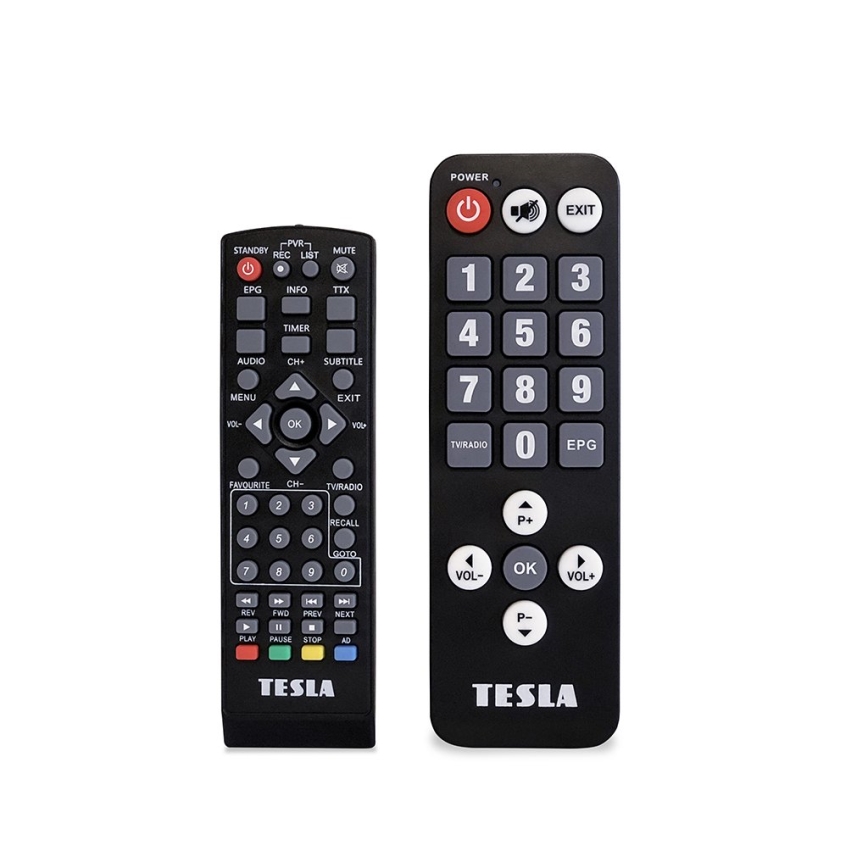 TESLA Electronics - DVB-T2 H.265 (HEVC) Mottagare + 2x fjärrkontroll