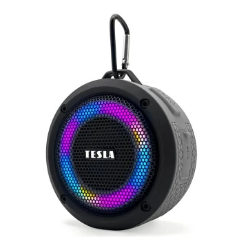TESLA Electronics - LED RGB Trådlös högtalare 5W/1200 mAh/3,7V IPX7 grå