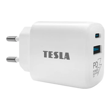 TESLA Electronics - Snabbladdningsadapter Power Delivery 25W vit