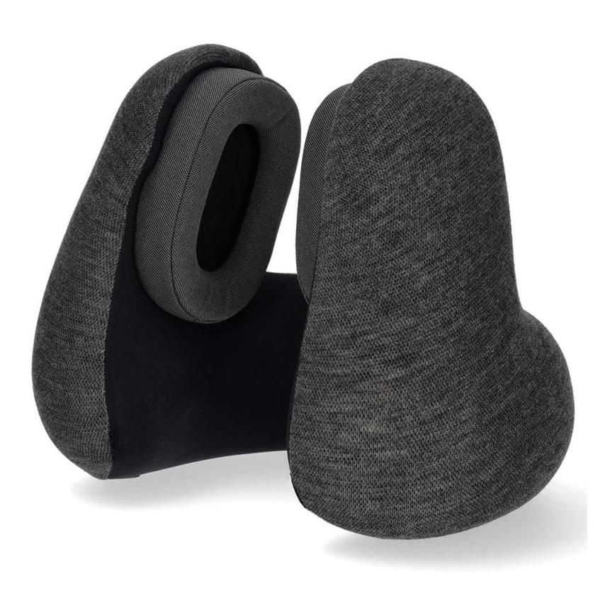 Travel pillow med inbyggd trådlös headphones grå