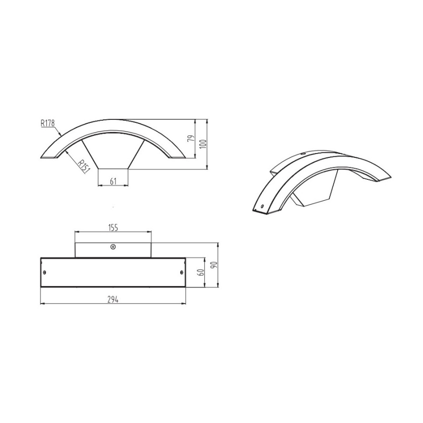 Trio - LED vägglampa för utomhusbruk HARLEM LED/7,5W/230V IP54