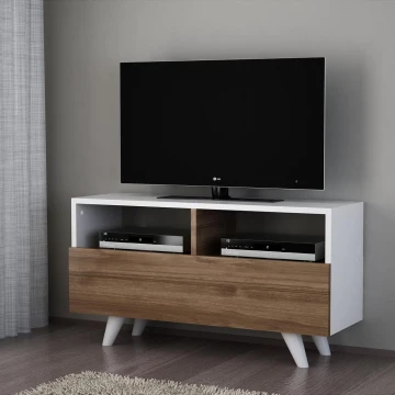 TV-bänk NOVELLA 50,6x90 cm vit/brun