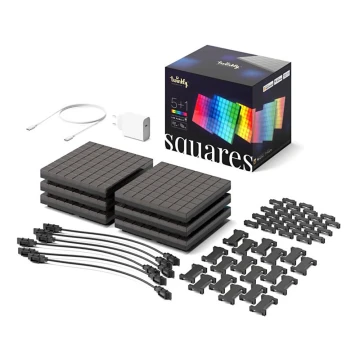 Twinkly - KIT 6xLED RGB Ljusreglerad panel SQUARES 64xLED 16x16 cm Wi-Fi