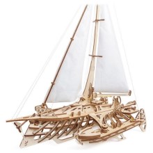Ugears - 3D mekaniskt träpussel Segelbåt Merihobus trimaran