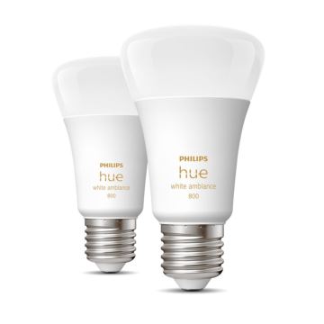 UPPSÄTTNING 2xLED ljusreglerad glödlampa  Philips Hue WHITE AMBIANCE E27/6W/230V 2200-6500K