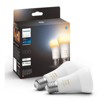 UPPSÄTTNING 2xLED ljusreglerad glödlampa  Philips Hue WHITE AMBIANCE E27/8W/230V 2200-6500K