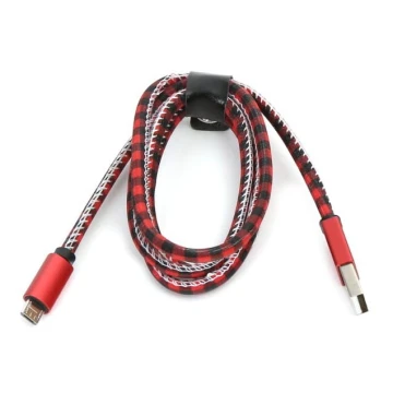 USB kabel USB A / Micro USB anslutning 1m röd 