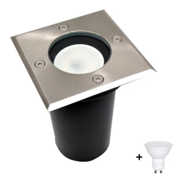 Utomhus uppfart LED lampa  1xGU10/6W/230V IP44 matt krom