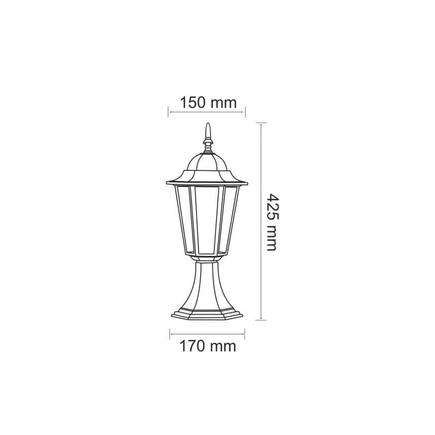 Utomhuslampa 1xE27/20W/230V IP43 42,5 cm svart