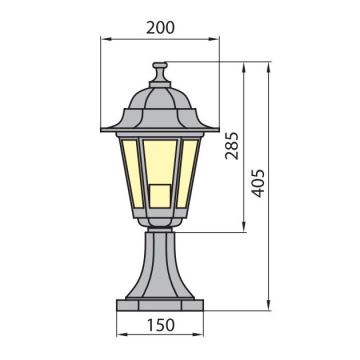 Utomhuslampa GARDEN 1xE27/60W/230V IP44 40,5 cm vit