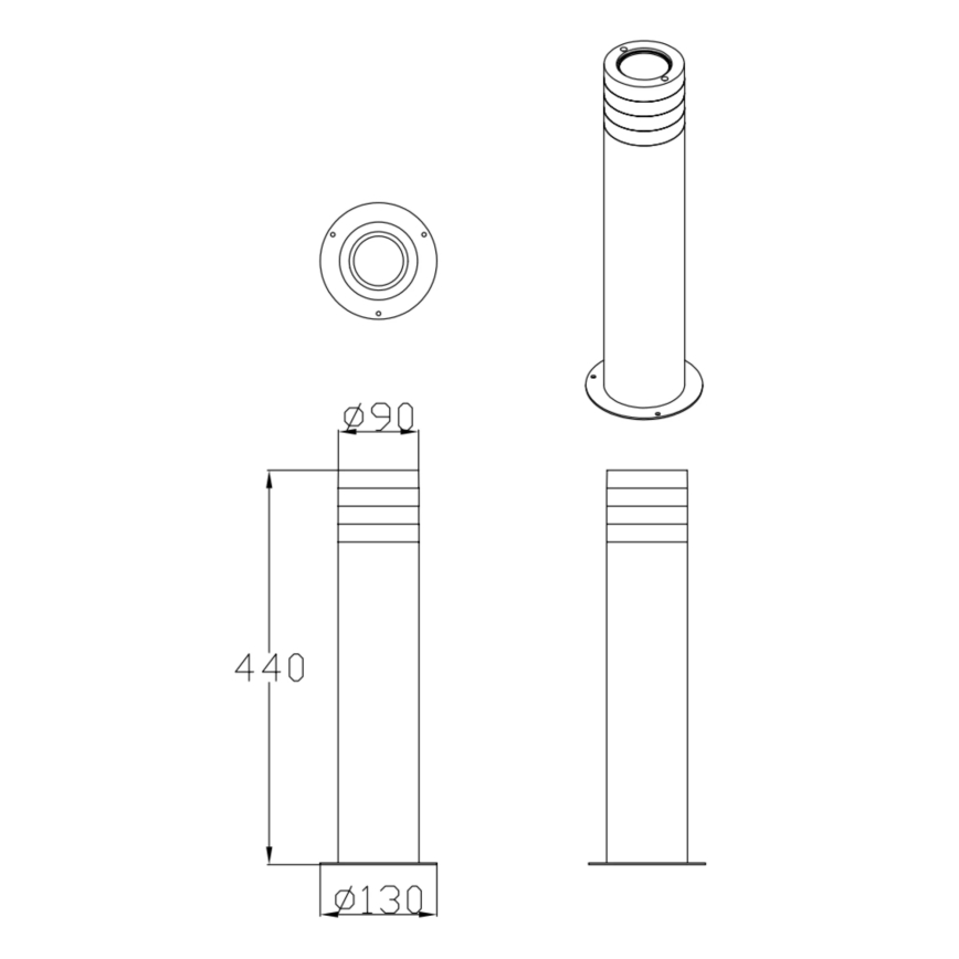 Utomhuslampa RINO 1xE27/12W/230V IP54 44 cm svart