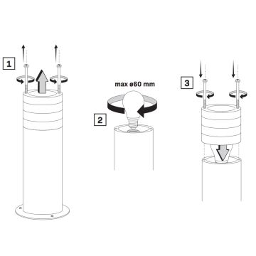 Utomhuslampa RINO 1xE27/12W/230V IP54 44 cm svart