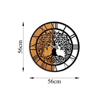 Väggklocka diameter 56 cm 1xAA trä/metall