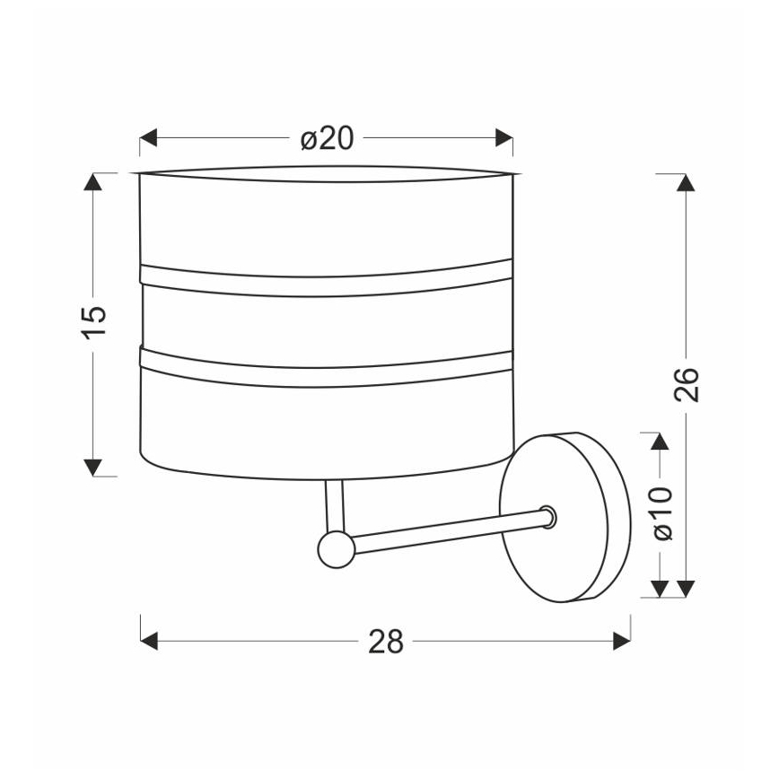 Vägglampa ANDY 1xE27/40W/230V grå/guld/svart