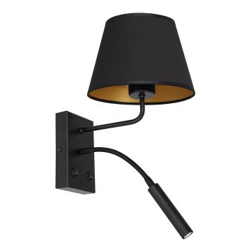 Vägglampa ARDEN 1xE27/60W/230V + 1xG9/8W svart/guld