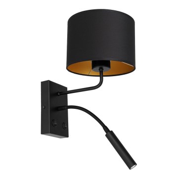 Vägglampa ARDEN 1xE27/60W/230V + 1xG9/8W svart/gyllene