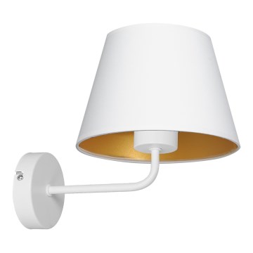 Vägglampa ARDEN 1xE27/60W/230V vit/gyllene