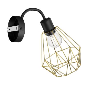 Vägglampa BERGEN 1xE27/60W/230V svart/gyllene