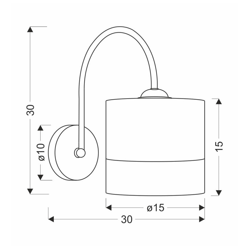 Vägglampa BIANCO 1xE27/40W/230V vit/brun