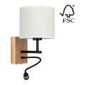 Vägglampa BOHO 1xE27/25W + LED/1W/230V ek – FSC certifierade