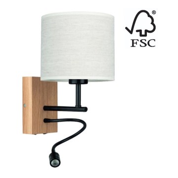 Vägglampa BOHO 1xE27/25W + LED/1W/230V ek – FSC certifierade