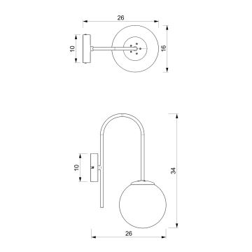 Vägglampa CAMBRIDGE 1xE14/60W/230V svart