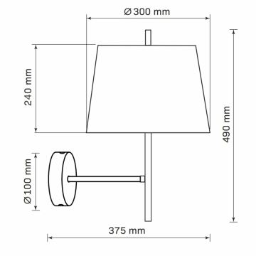 Vägglampa ELENA 1xE27/20W/230V svart