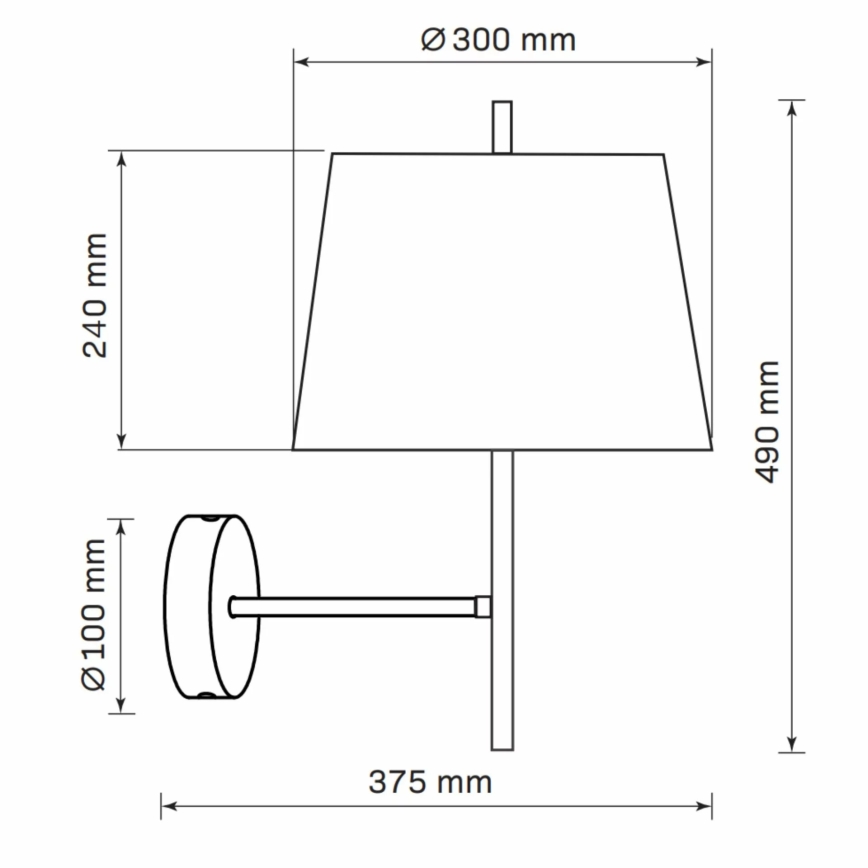 Vägglampa ELENA 1xE27/20W/230V svart