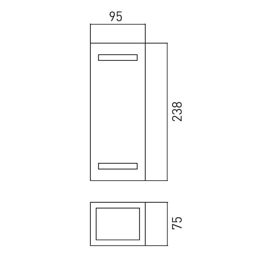 Vägglampa för utomhusbruk BRICK 2xGU10/7W/230V IP44