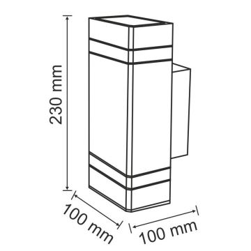 Vägglampa för utomhusbruk GILBERT 2xGU10/10W/230V IP44