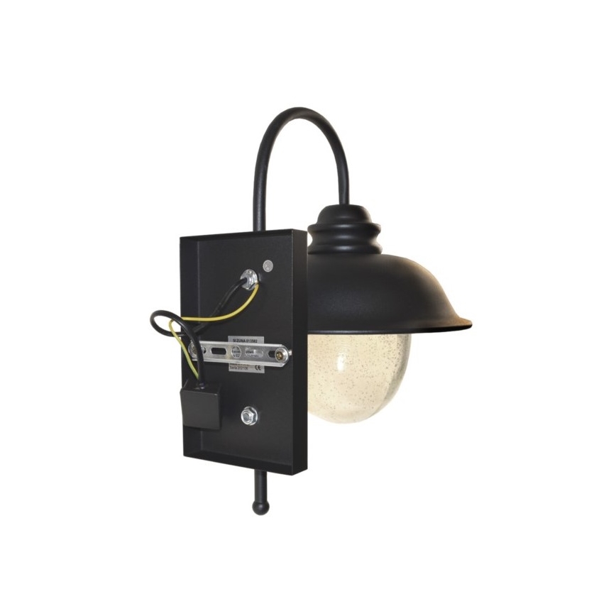 Vägglampa för utomhusbruk ZUNA 1xE27/60W/230V IP44 svart