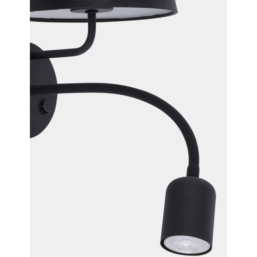 Vägglampa  MAJA 1xE27/15W/230V + 1xGU10/10W/230V svart 