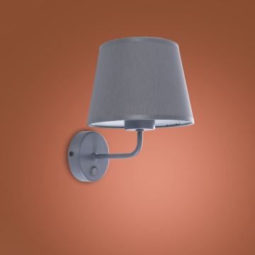 Vägglampa  MAJA 1xE27/15W/230V grå