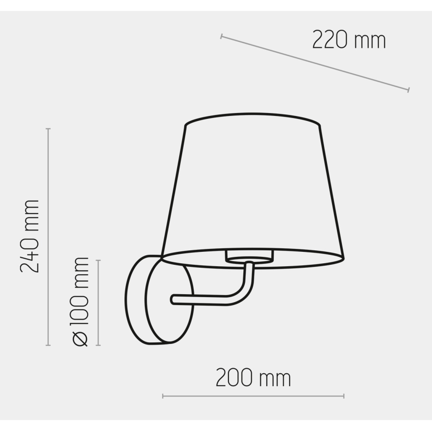 Vägglampa  MAJA 1xE27/15W/230V grå