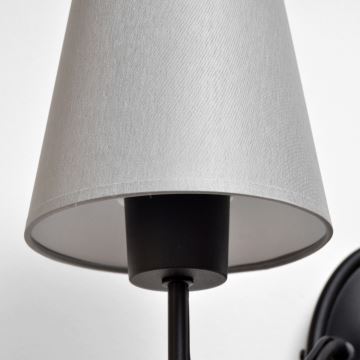 Vägglampa MALBO 1xE27/60W/230V grå/svart