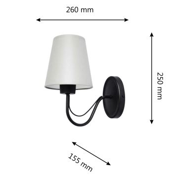 Vägglampa MALBO 1xE27/60W/230V grå/svart