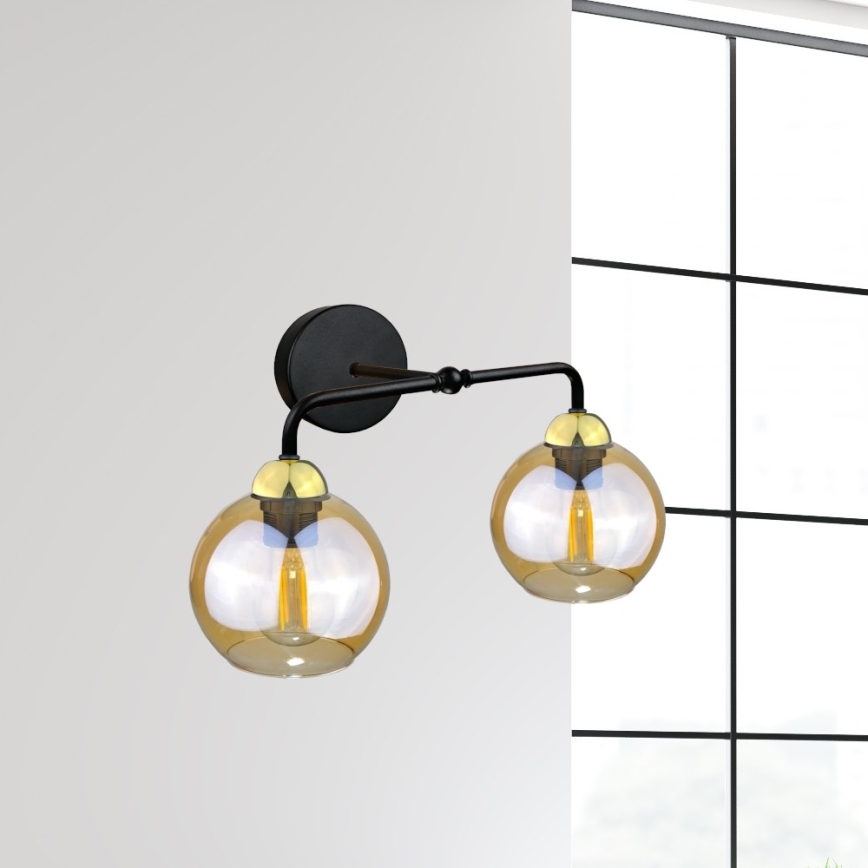 Vägglampa MELLE GOLD 2xE27/60W/230V