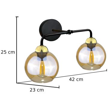 Vägglampa MELLE GOLD 2xE27/60W/230V