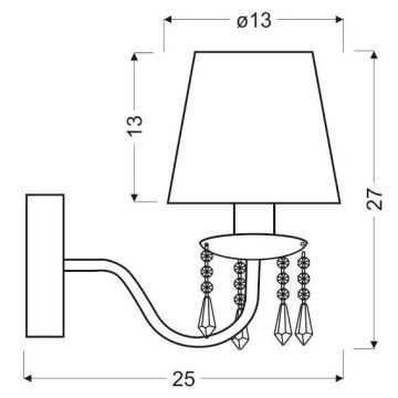 Vägglampa  RUTI 1xE14/40W/230V