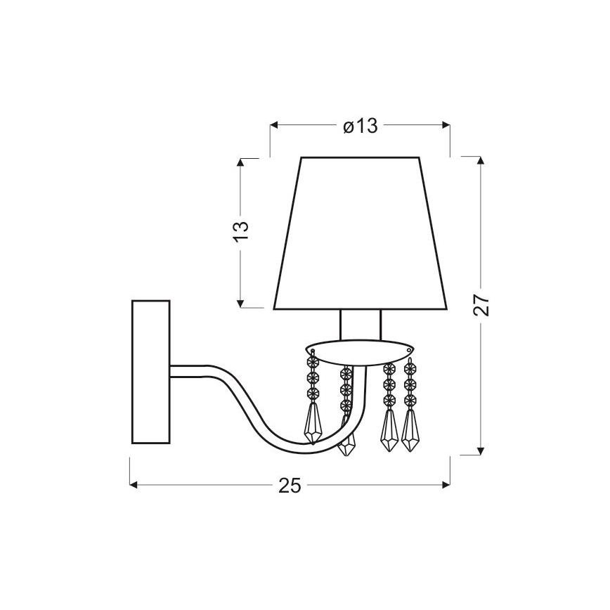 Vägglampa  RUTI 1xE14/40W/230V