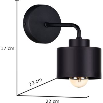 Vägglampa SIMPLY BLACK 1xE27/60W/230V