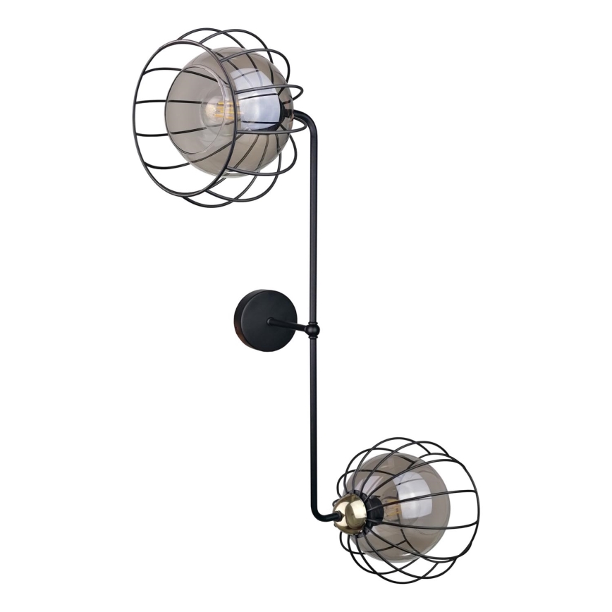 Vägglampa SOLO BLACK 2xE27/60W/230V svart/gyllene