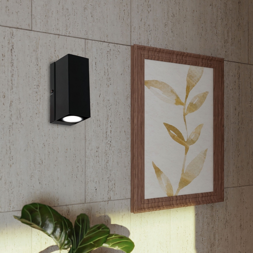 Vägglampa WALL 1xGU10/8W/230V svart