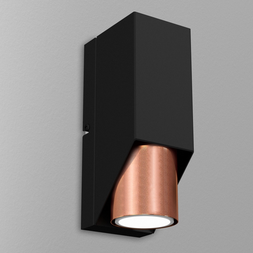 Vägglampa WALL 1xGU10/8W/230V svart/koppar