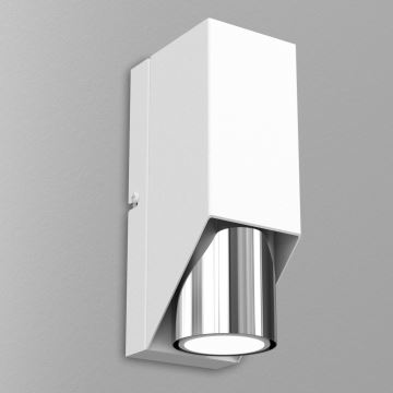 Vägglampa WALL 1xGU10/8W/230V vit/skinande krom