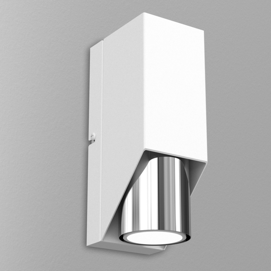 Vägglampa WALL 1xGU10/8W/230V vit/skinande krom