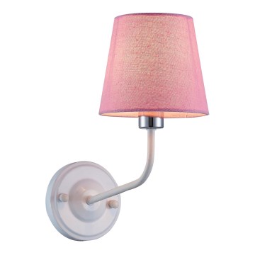 Vägglampa YORK 1xE14/60W/230V rosa/vit