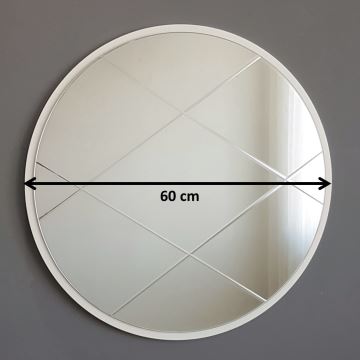 Väggspegel diameter 60 cm vit