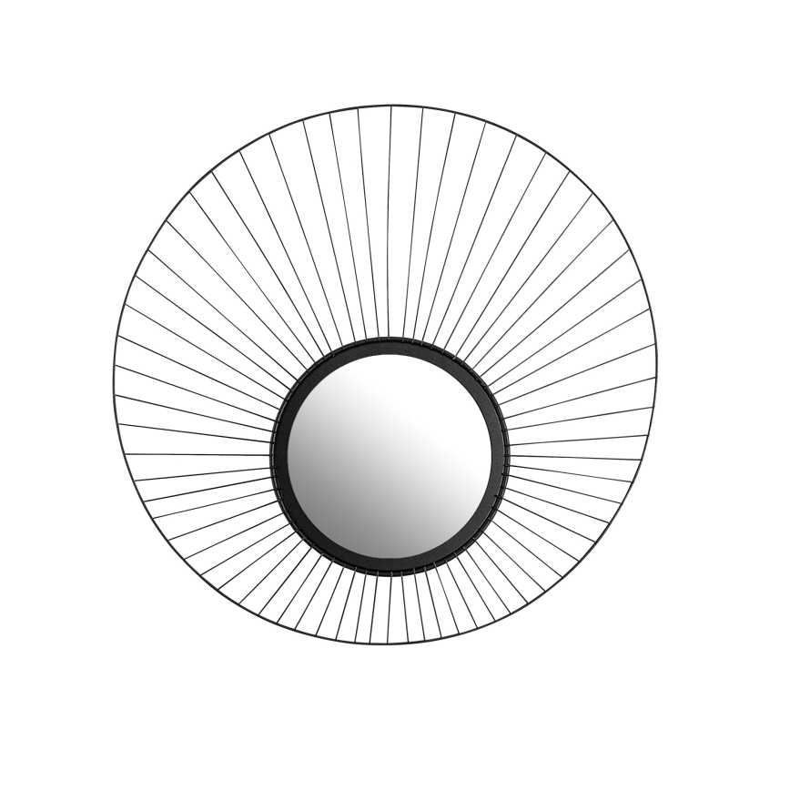 Väggspegel PAPATYA diameter 63 cm svart